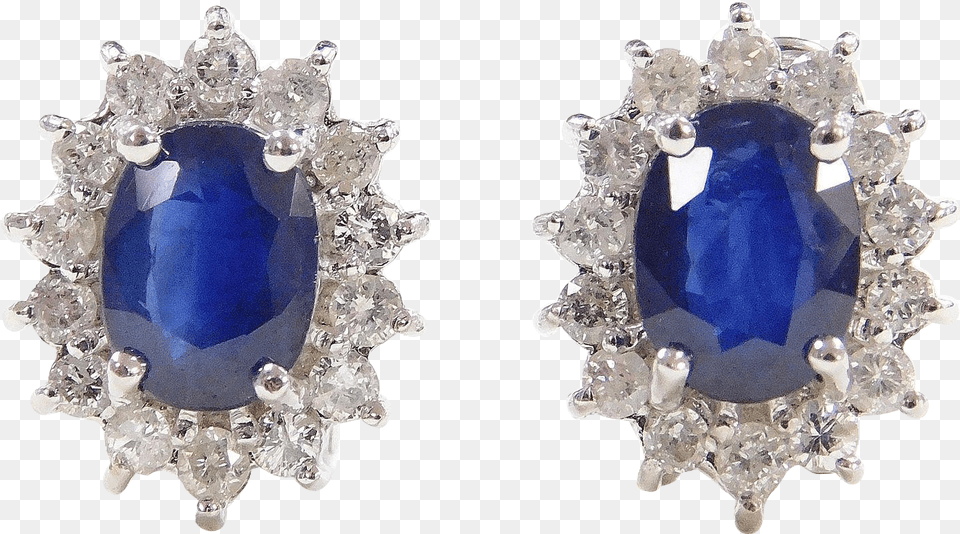 Ctw Natural Sapphire And Diamond Halo 14k White 380 Ctw Natural Sapphire And Diamond Halo 14k White, Accessories, Gemstone, Jewelry, Chandelier Free Png