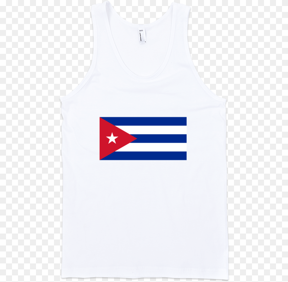 Cuba Fine Jersey Tank Top Unisex By Itee White Top Front Background, Flag, Clothing, Tank Top, Vest Free Transparent Png