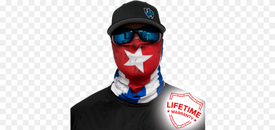 Cuba Flag Face Shield Salt Armour Cuba Fishing Hunting Mens Face Shield Mask, Accessories, Hat, Clothing, Cap Free Png Download
