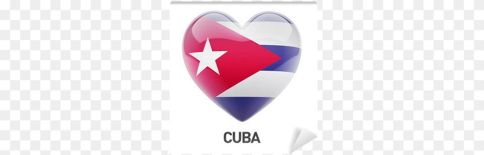Cuba Flag Heart Icon Wall Mural U2022 Pixers We Live To Change Bandiere Italia Cuba Puzzle, Logo, Symbol, Appliance, Blow Dryer Png