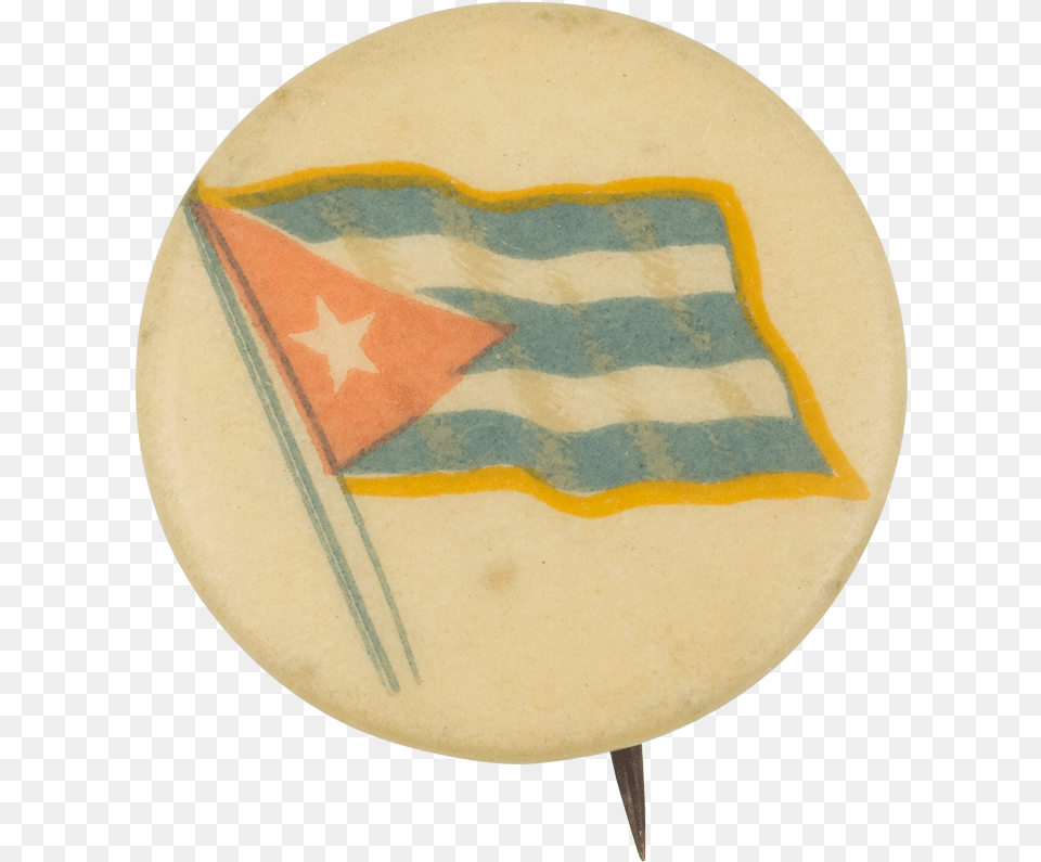 Cuba Flag On White Art Button Museum Earthenware, Astronomy, Moon, Nature, Night Free Transparent Png