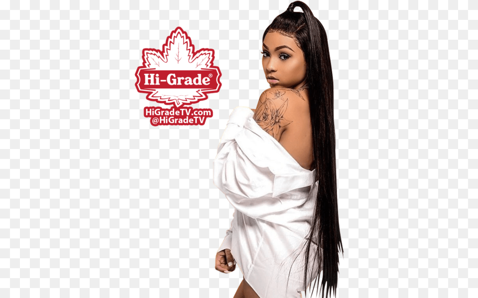 Cuban Doll Official Psds Straight Hair Weave Photoshoot, Person, Tattoo, Face, Skin Free Transparent Png
