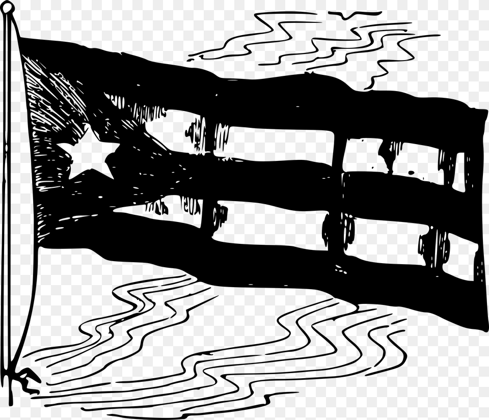 Cuban Flag Clip Arts Puerto Rico Flag Black And White, Gray Png Image