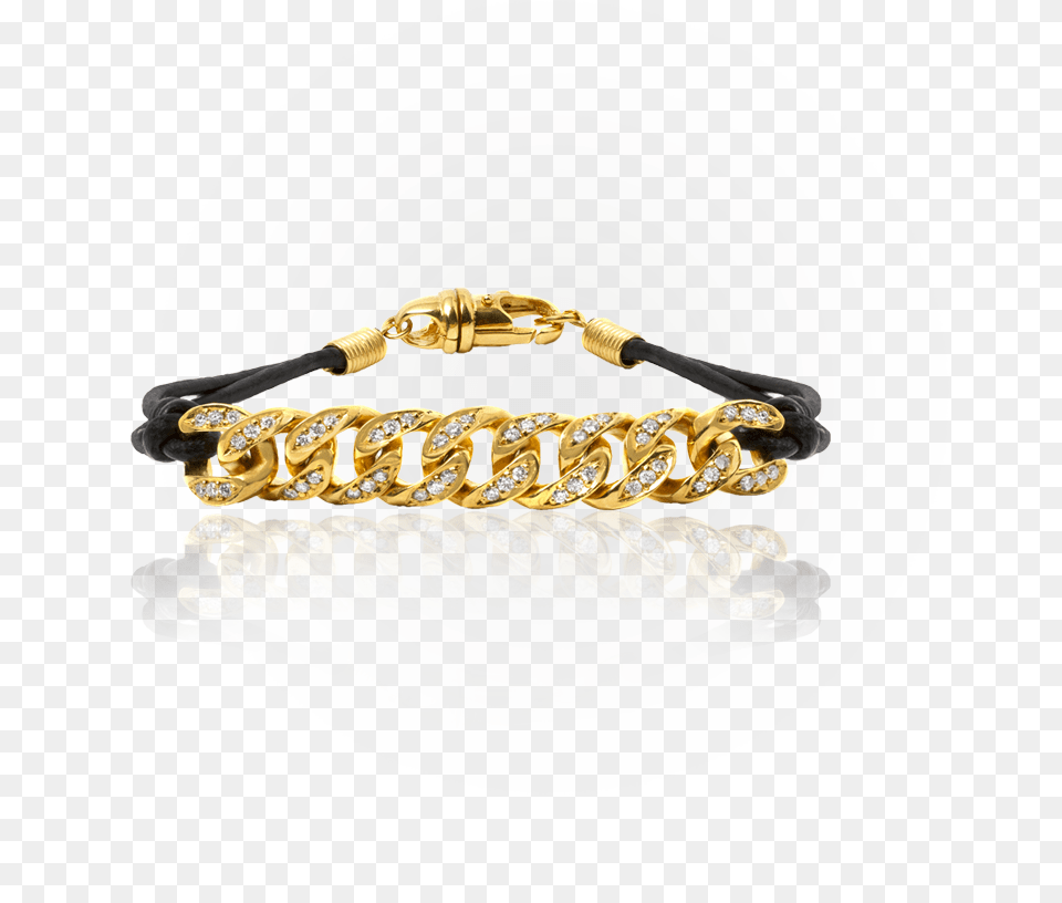 Cuban Link Leather Cord Bracelet Bracelet, Accessories, Jewelry Png Image