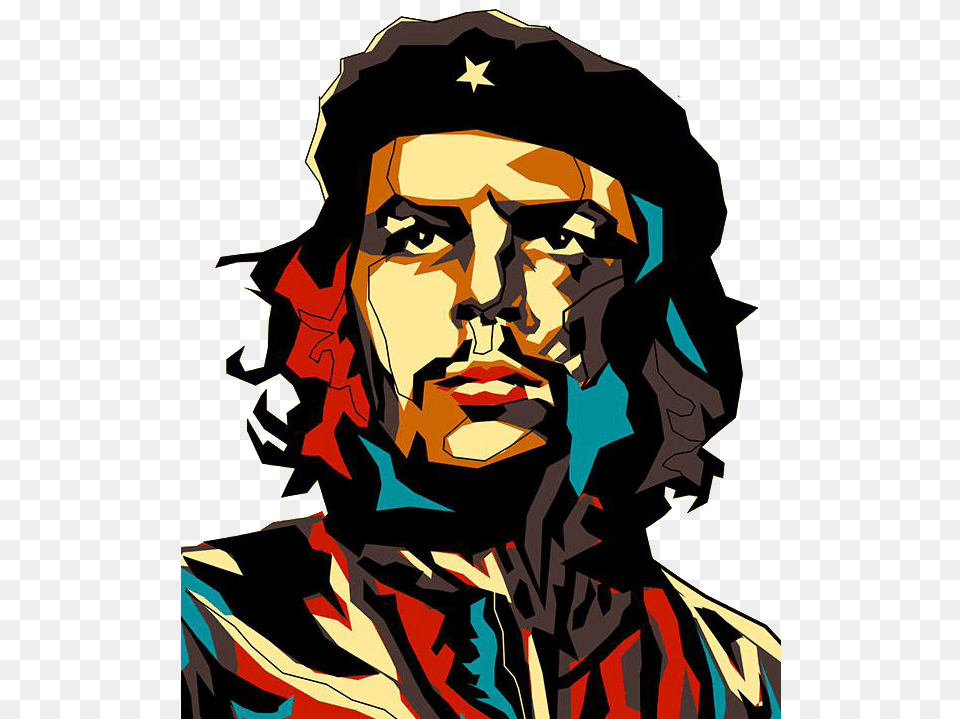 Cuban Revolution Stitching Che Head Color Of Clipart Che Guevara Wallpaper Hd, Adult, Person, Painting, Man Png Image