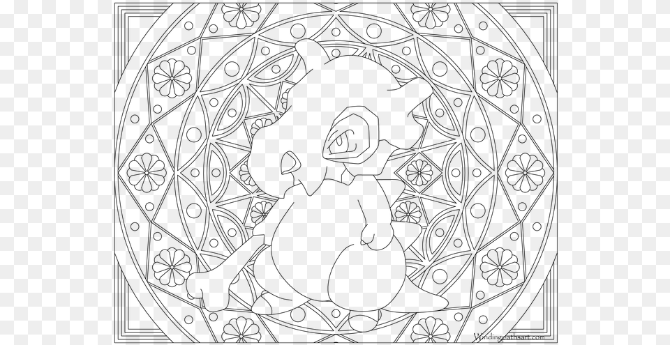 Cubone Drawing Coloring, Gray Png