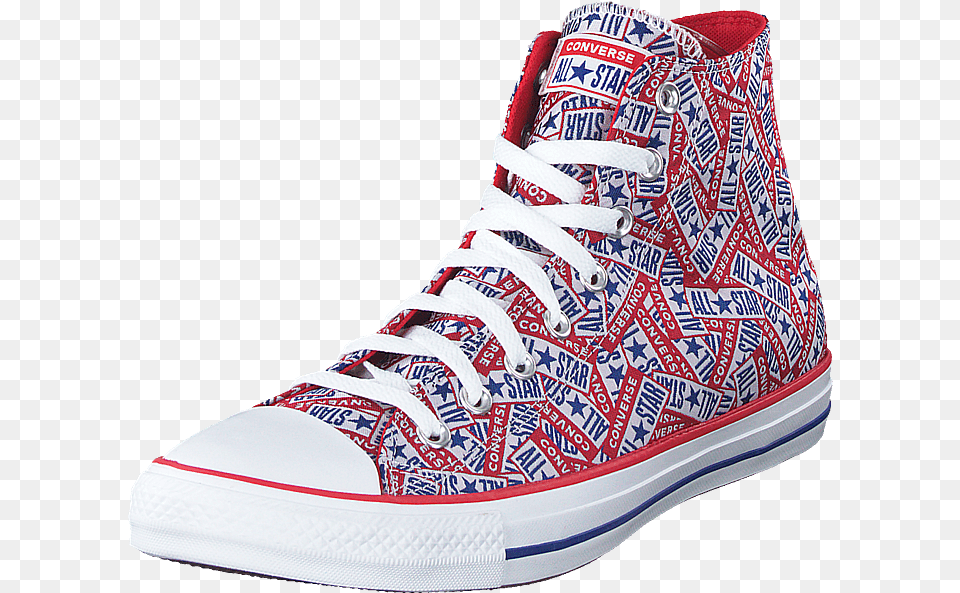 Cuck Taylor All Star Logo Play Redwhite Outdoor Shoe, Clothing, Footwear, Sneaker Free Png