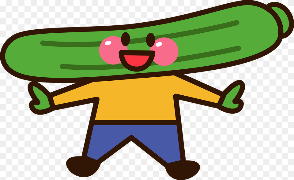 Cucumber Character Clipart, Food, Produce, Plant, Squash Png Image