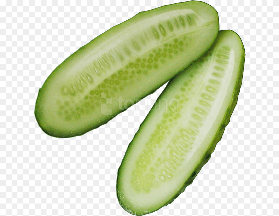 Cucumber Slice Transparent Cucumber, Plant, Food, Produce, Vegetable Free Png