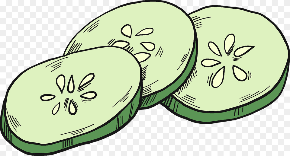 Cucumber Slices Clipart, Food, Plant, Produce, Vegetable Png Image