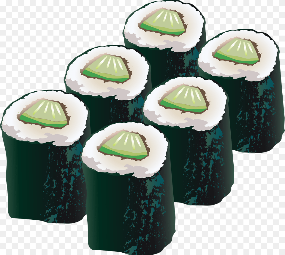 Cucumber Sushi Roll Food Clipart, Dish, Grain, Meal, Produce Png Image