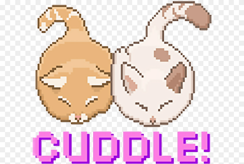 Cuddle Cats Cat Kawaii Cute Pixel Pixels Pixelize Kawaii Cuddle, Animal, Dinosaur, Reptile, Mammal Free Transparent Png