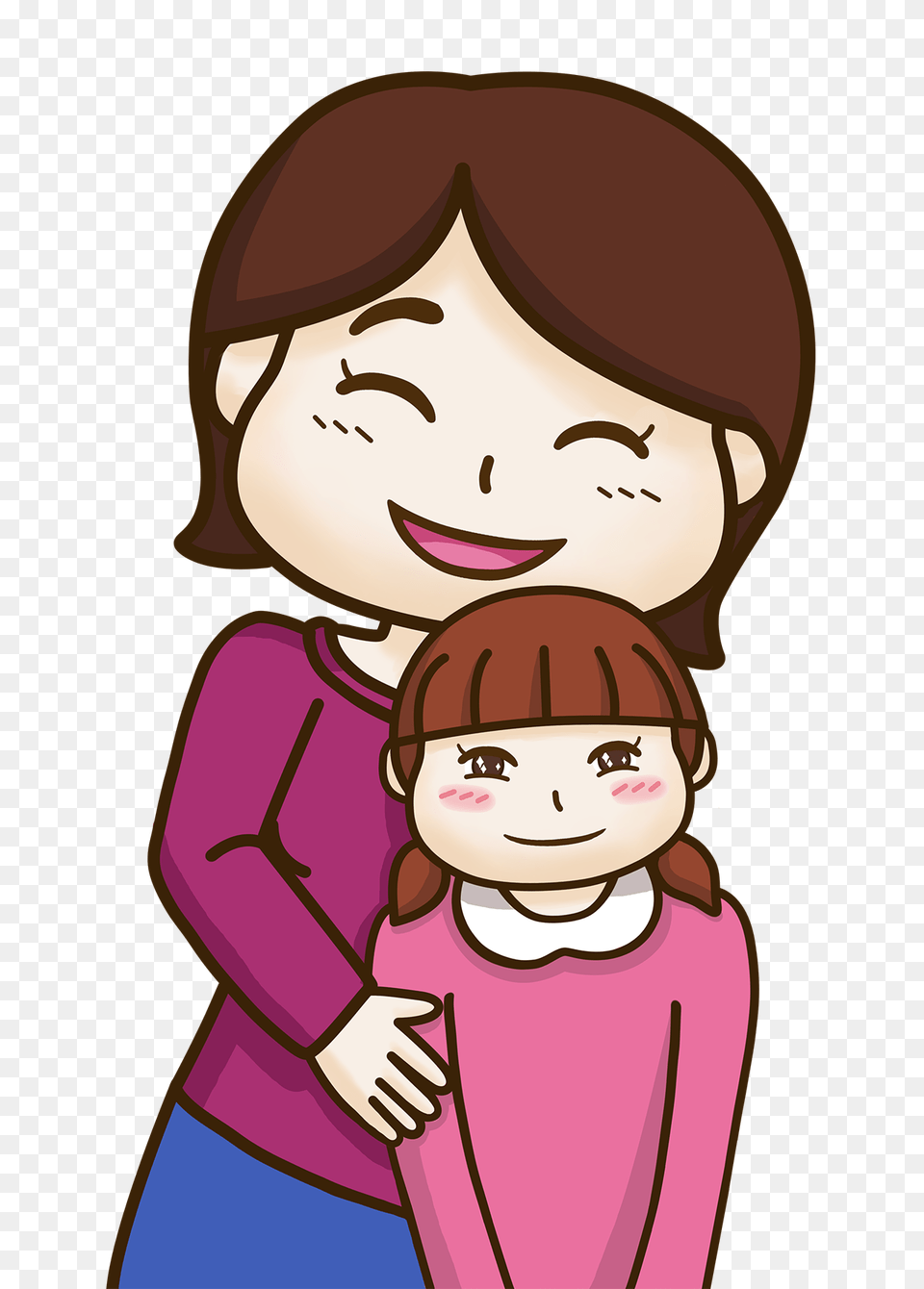 Cuddling Clipart Mother Sister, Book, Comics, Publication, Baby Free Transparent Png