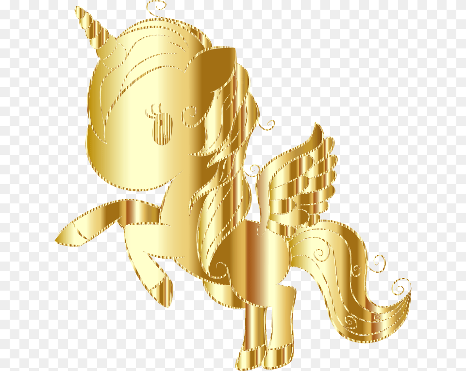 Cuddly Unicorn By Annalise1988 Sparkling Gold Illustration, Bronze, Treasure Free Png