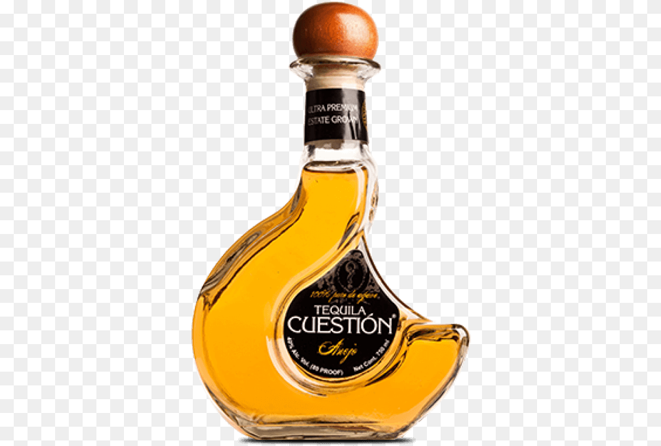 Cuestion Tequila Anejo, Alcohol, Beverage, Liquor, Bottle Free Transparent Png