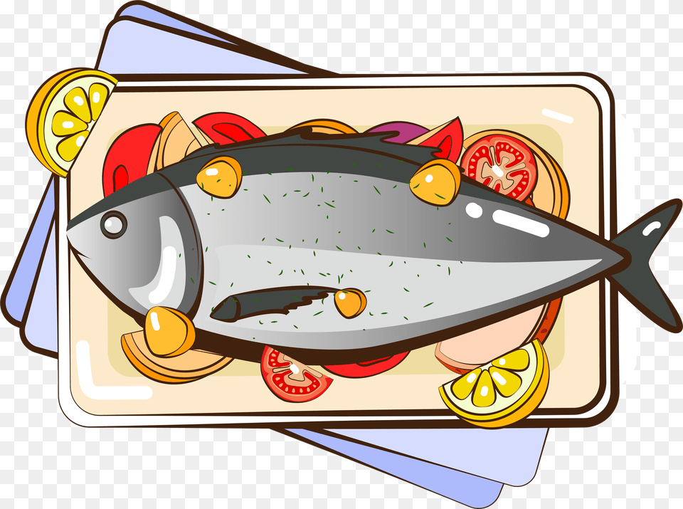 Cuisine Food Cartoon Hand Drawn And Vector Thai Food Cartoon, Animal, Fish, Sea Life, Tuna Png Image