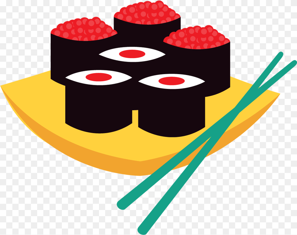 Cuisine Sushi Japanese Cartoon Hq Clipart Japanese Food Cartoon, Meal, Dish, Produce, Plant Png Image