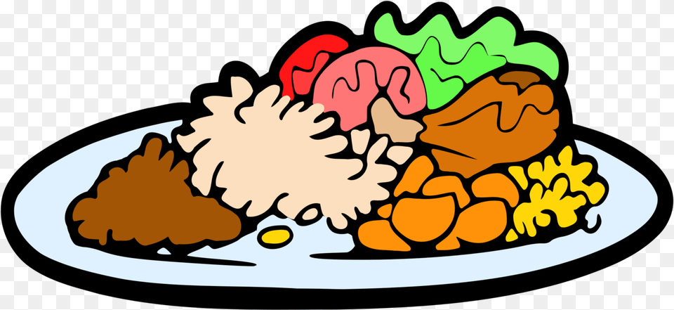 Cuisineareafood Plate Of Food Cartoon, Dish, Lunch, Meal, Platter Free Png