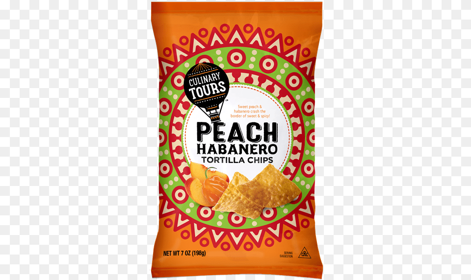 Culinary Tours Peach Habanero Tortilla Chips Culinary Tours Frozen Fruit Bars Berries N39 Cream, Food, Snack, Ketchup, Bread Png Image