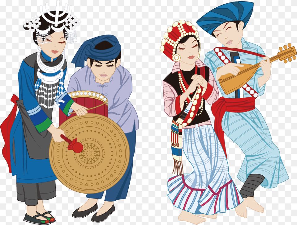 Culture Clipart Traditional Clothing Ethnic Groups In China Clipart, Adult, Person, Woman, Female Png Image