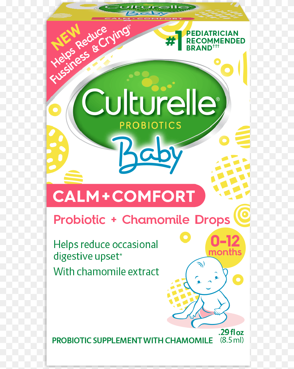 Culturelle Baby Calm And Comfort Product Box Cartoon, Advertisement, Poster, Person, Herbal Png Image