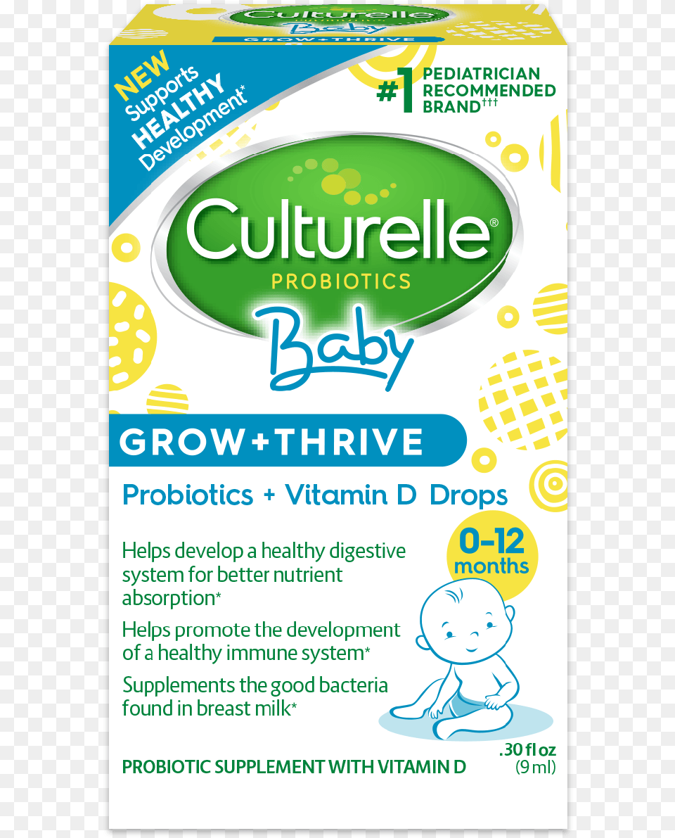 Culturelle Baby Grow And Thrive Drops Product Box Flyer, Advertisement, Poster, Person, Face Free Png Download