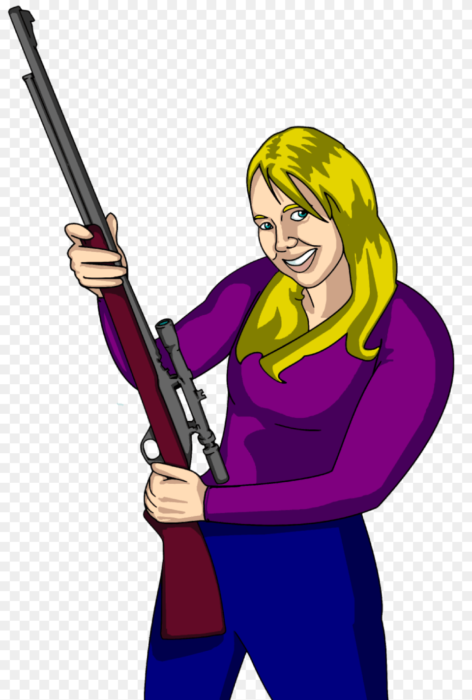 Cuntry Girl With A Rifle Clipart, Gun, Weapon, Firearm, Person Free Png