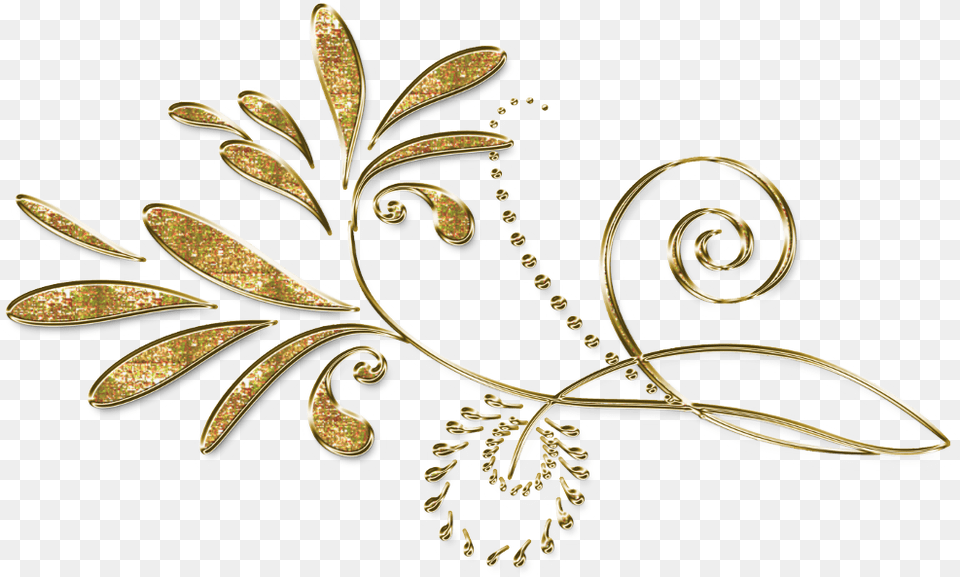 Cuorelucymy Lucymy Mialu Swirl Oro Gold Corner Hojas Doradas, Accessories, Jewelry, Earring, Brooch Free Png Download