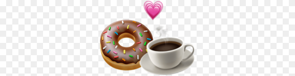 Cup, Food, Sweets, Donut Free Png Download