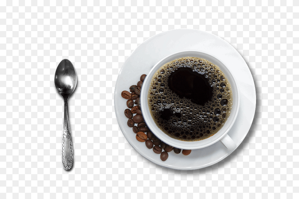 Cup Of Coffee And Spoon, Cutlery, Saucer, Beverage, Coffee Cup Free Png