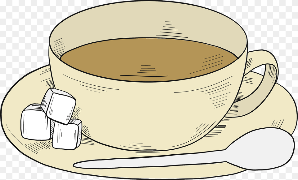 Cup Of Tea Clipart, Cutlery, Spoon, Saucer, Beverage Free Transparent Png