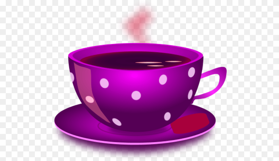 Cup Of Tea Clipart, Saucer, Purple Png Image