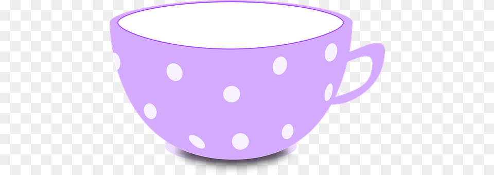 Cup Purple Tea Bowl Empty Dotted Cup Cup T Cute Tea Cup Clipart, Disk Png