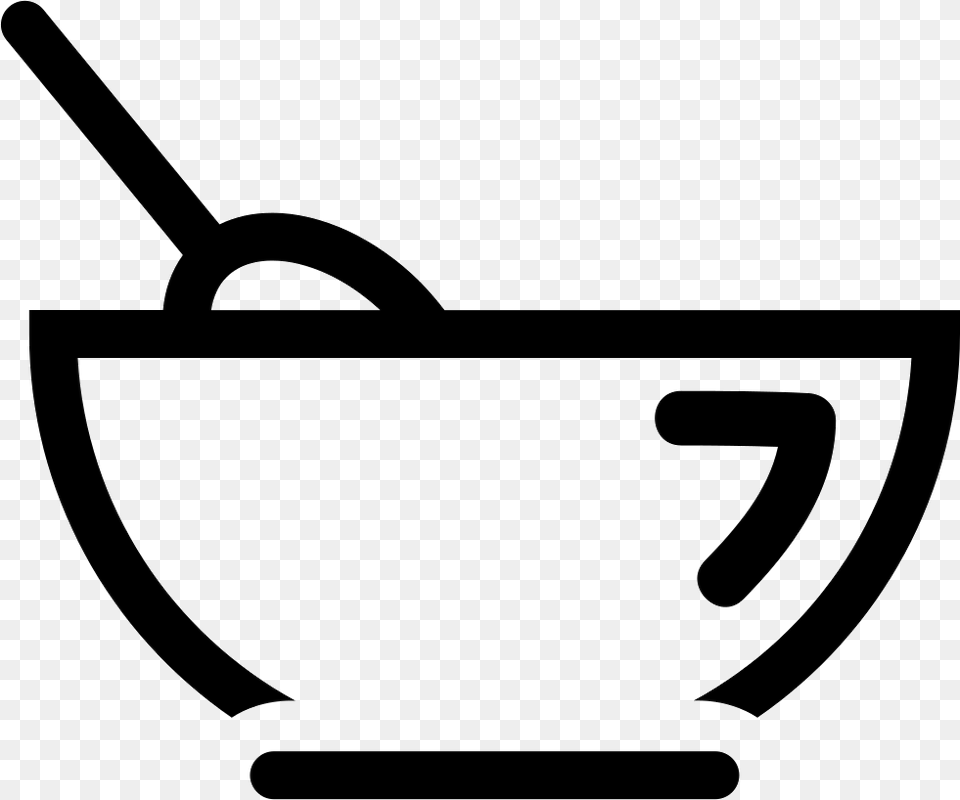 Cup With A Spoon Inside Chopsticks And Bowl White Icon, Cannon, Weapon, Stencil, Soup Bowl Png