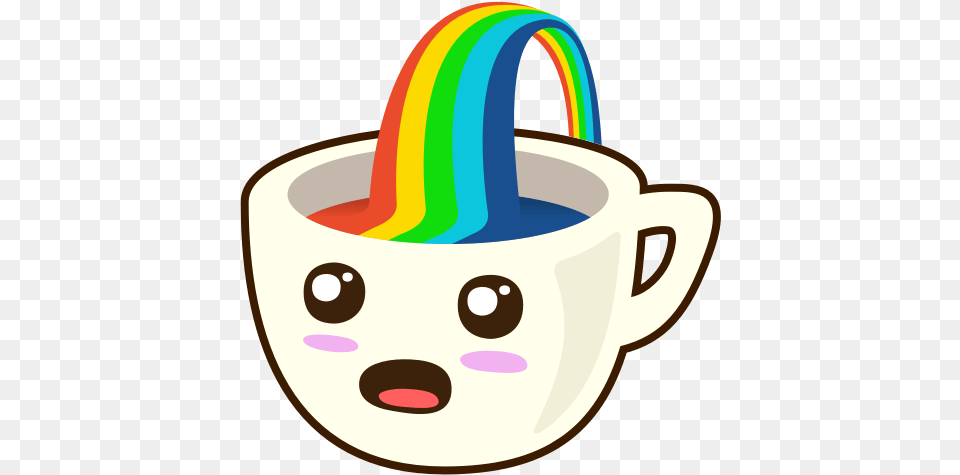 Cup With Rainbow Emoji, Beverage, Coffee, Coffee Cup Free Png