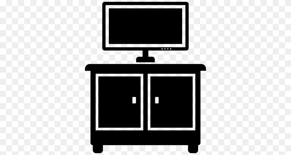 Cupboard Furniture Living Room Tv Icon, Gray Free Png Download