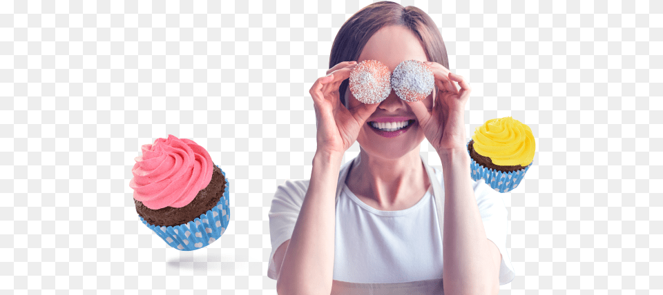 Cupcake, Adult, Person, Icing, Food Free Png Download