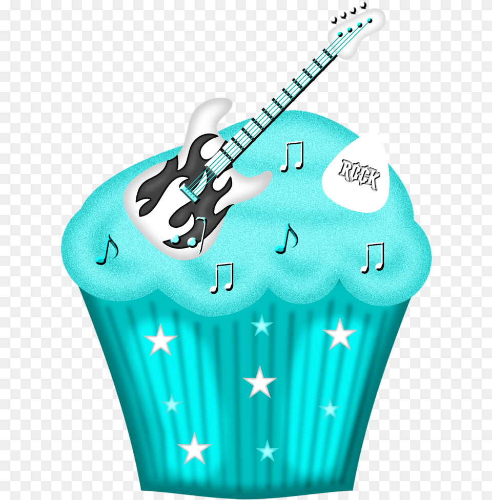 Cupcake Amp Bolos E Etc Clip Art Pictures Teacups Balloons Illustration, Guitar, Musical Instrument, Cake, Cream Png Image