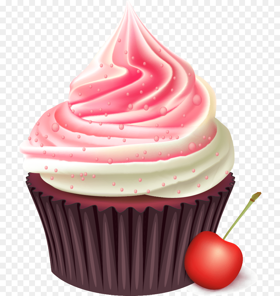 Cupcake Bakery Muffin Birthday Cake Cream Transparent Background Cupcake, Birthday Cake, Food, Dessert, Icing Png Image