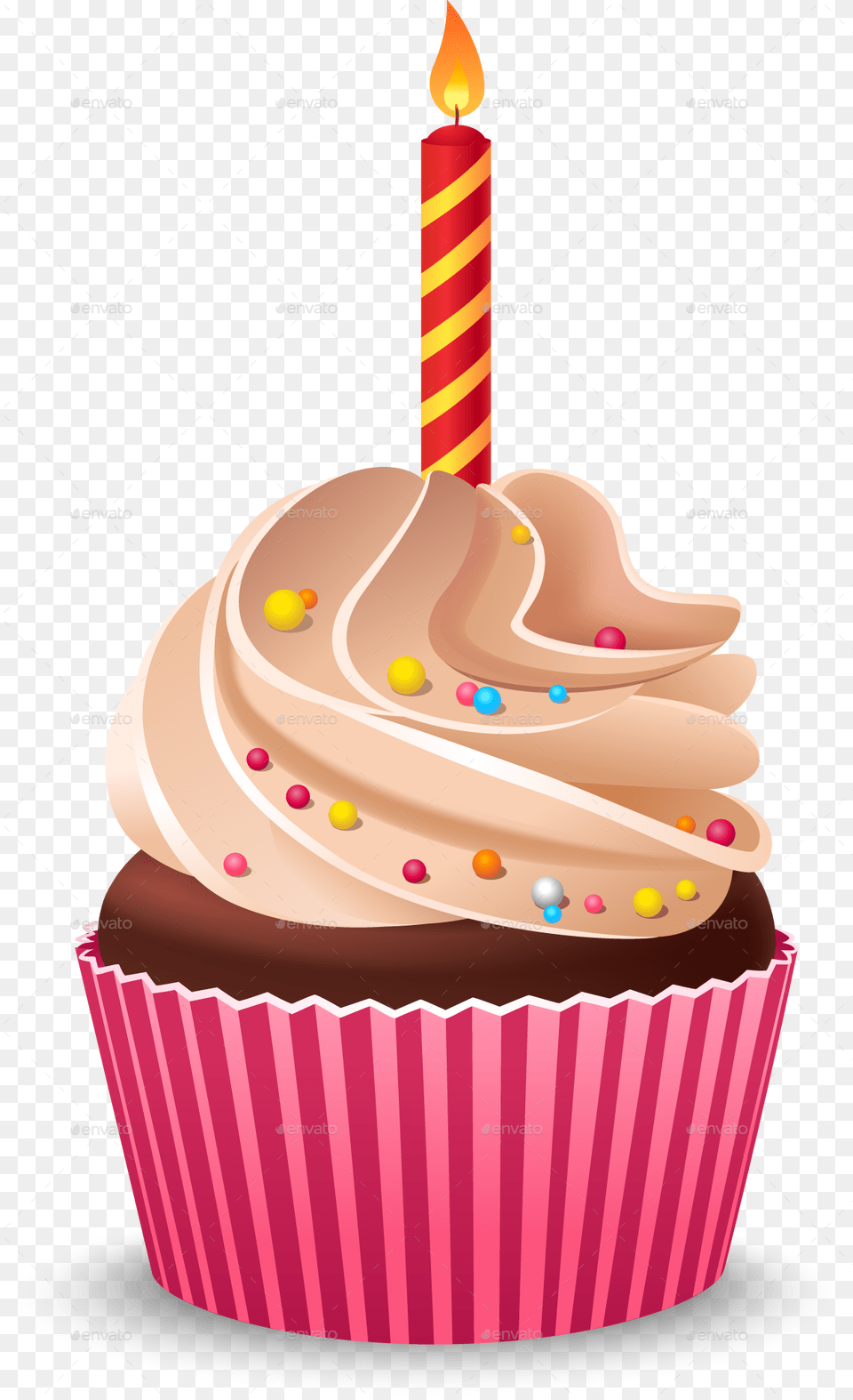 Cupcake Birthday Cake Cream Muffin Birthday Cupcake Transparent Background, Dessert, Birthday Cake, Food, Icing Png Image