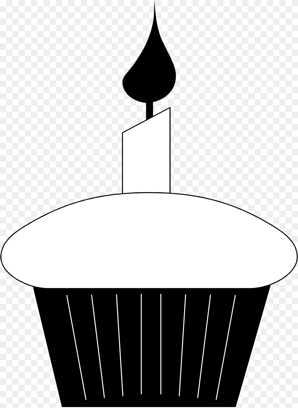 Cupcake Black And White Cute Cupcake Outline Clipart, Lighting, Cake, Cream, Dessert Free Png Download