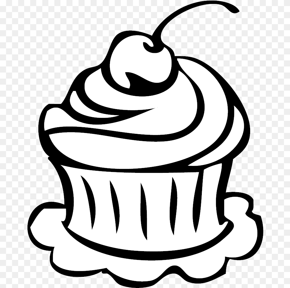 Cupcake Black And White Drawing Clipart Coloring Pages Of Cupcakes, Dessert, Cake, Cream, Food Free Transparent Png