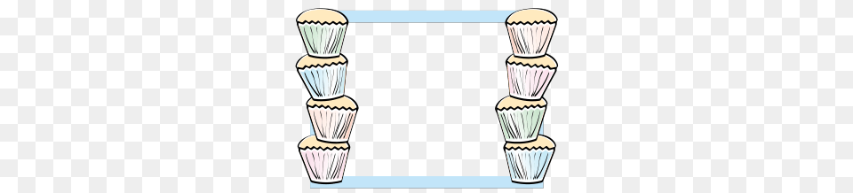 Cupcake Border, Cake, Cream, Dessert, Food Png