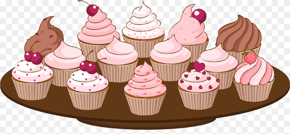 Cupcake Border Clipart Clipart Kid Baking Contest Certificate Template, Cake, Cream, Dessert, Food Free Png