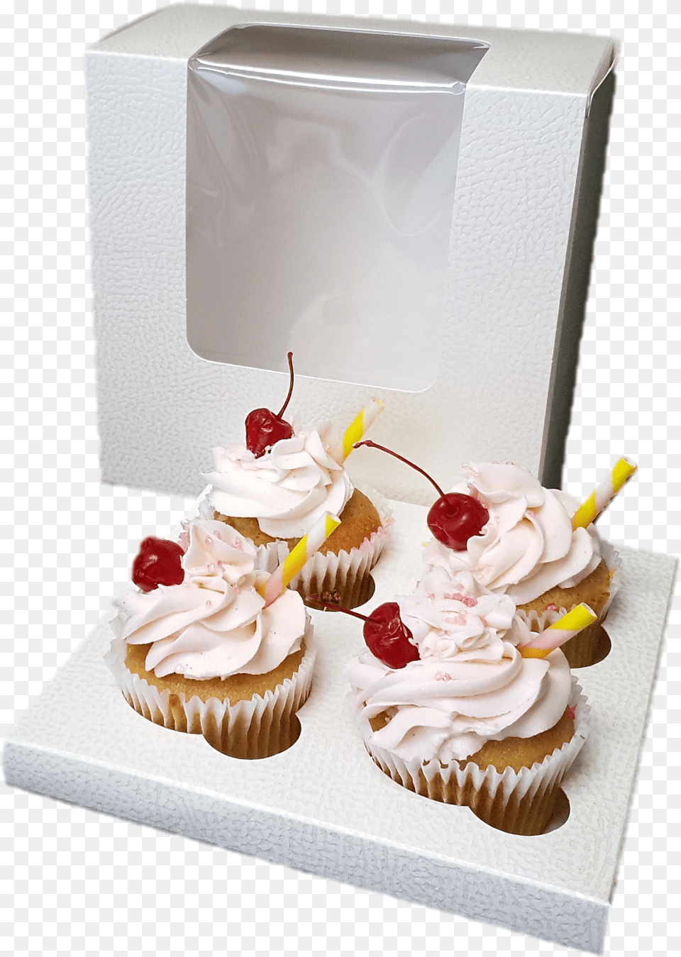 Cupcake Box 180 X 180 X 100 With Insert Cupcake Box, Cake, Cream, Dessert, Food Png Image