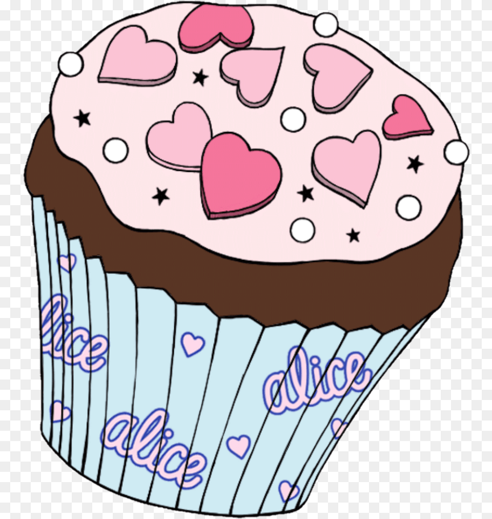 Cupcake Cake Alice Candy Star Teatime Heart Love Sweet, Cream, Dessert, Food, Baby Free Transparent Png