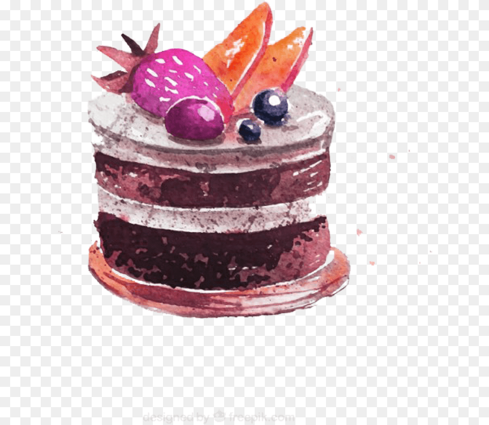 Cupcake Chocolate Cake Bakery Watercolor Painting Clip Cake Art Watercolor Painting, Torte, Food, Dessert, Cream Free Png