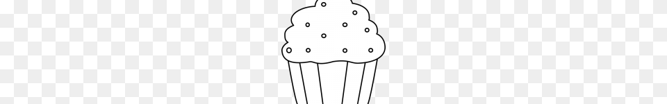 Cupcake Clipart Black And White Black And White Cupcake, Cake, Cream, Dessert, Food Png Image