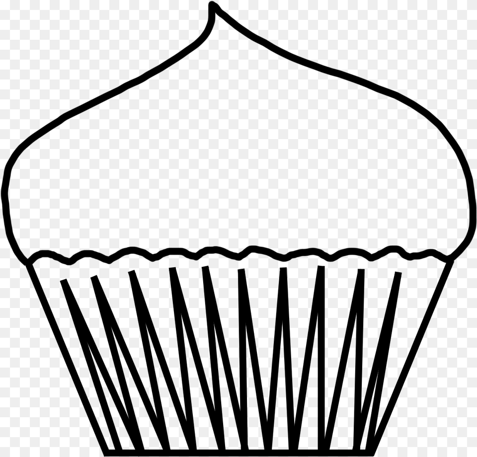 Cupcake Clipart Black And White Blank Cupcake Coloring Pages, Gray Free Png Download