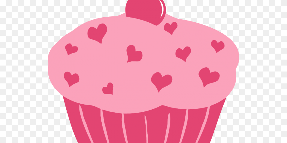 Cupcake Clipart Heart Pink Cupcake Clipart, Cake, Cream, Dessert, Food Png Image